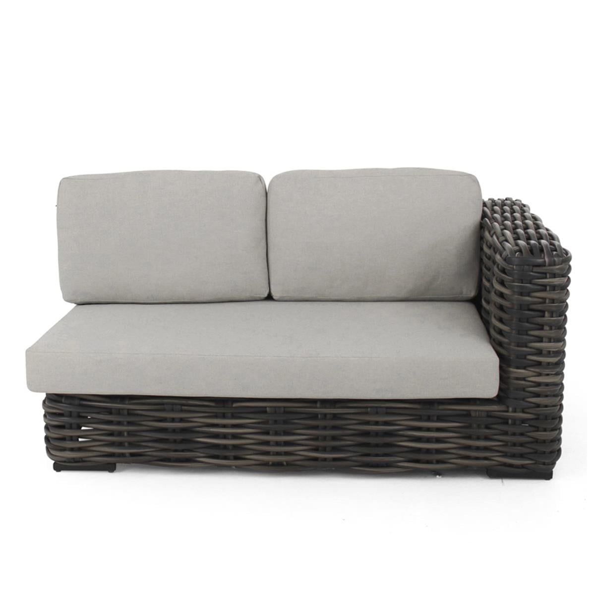 Element XL Loveseat Sol Modül-Pipe Black Wash-Kumaş Gracebay Pebble (164)
