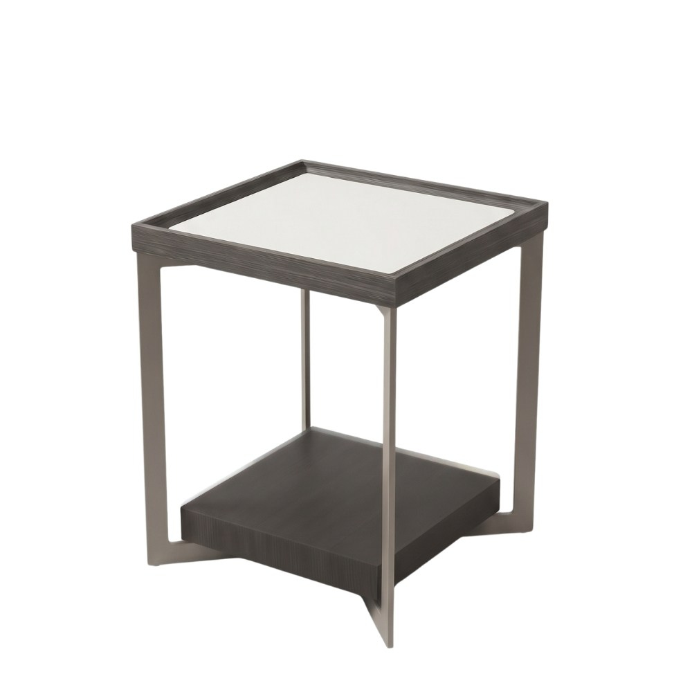 Estampe Yan Sehpa - Anthracıte-staıned sawn oak – 38x38xh50