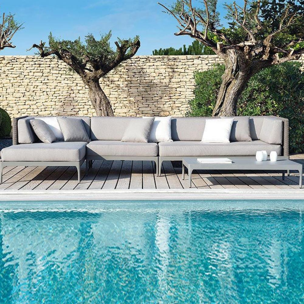 Infinity Sağ Daybed Modül-WarmGrey-(Sunbrella Minder Dahil)
