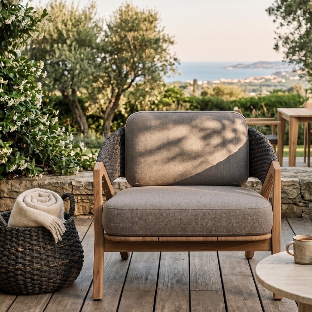 Ethimo Knit Teak Lava Grey Koltuk