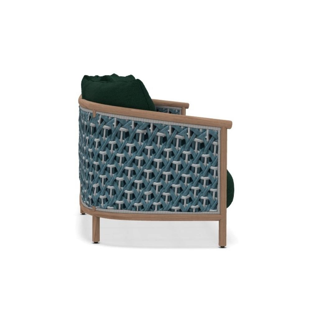 Ethimo Patio Natural Teak Laguna Green Üçlü Kanepe