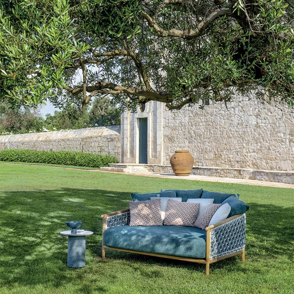 Ethimo Patio Natural Teak White Daybed