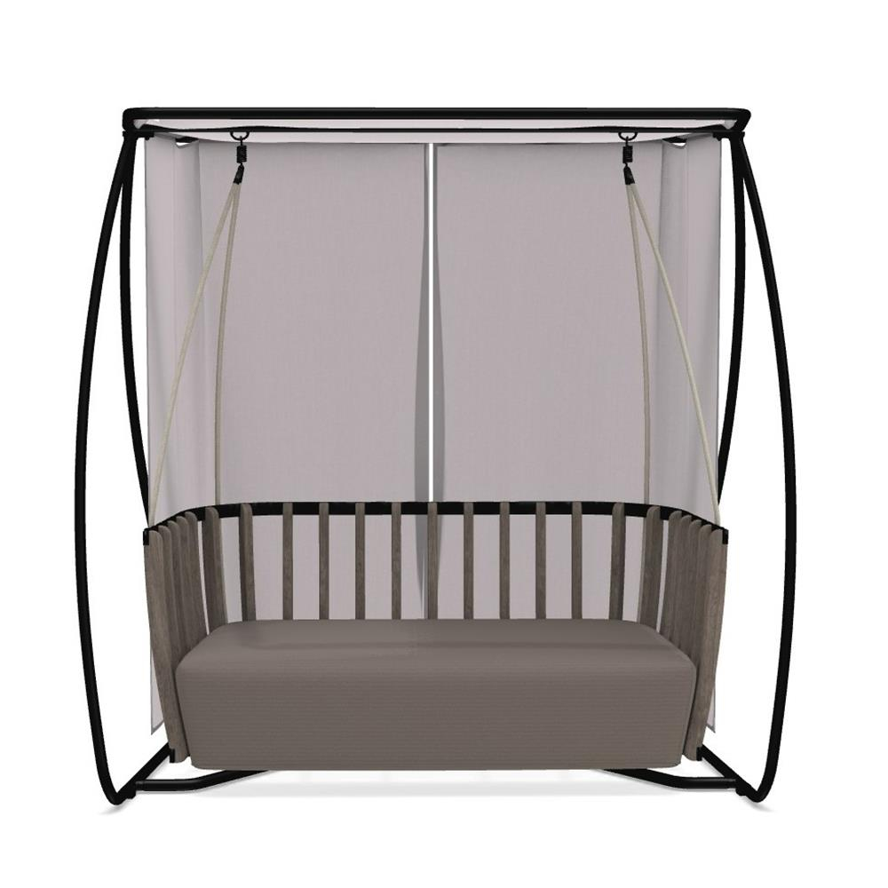 Ethimo Swing Pickled Teak Sepia Black Salıncak