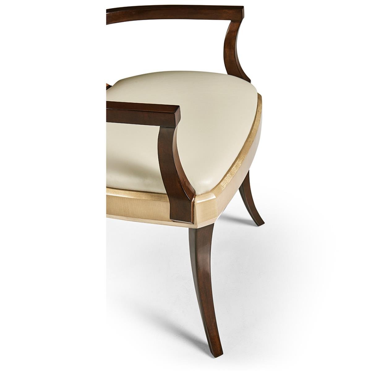 Full Back Art Deco Champagne Yemek Sandalyesi