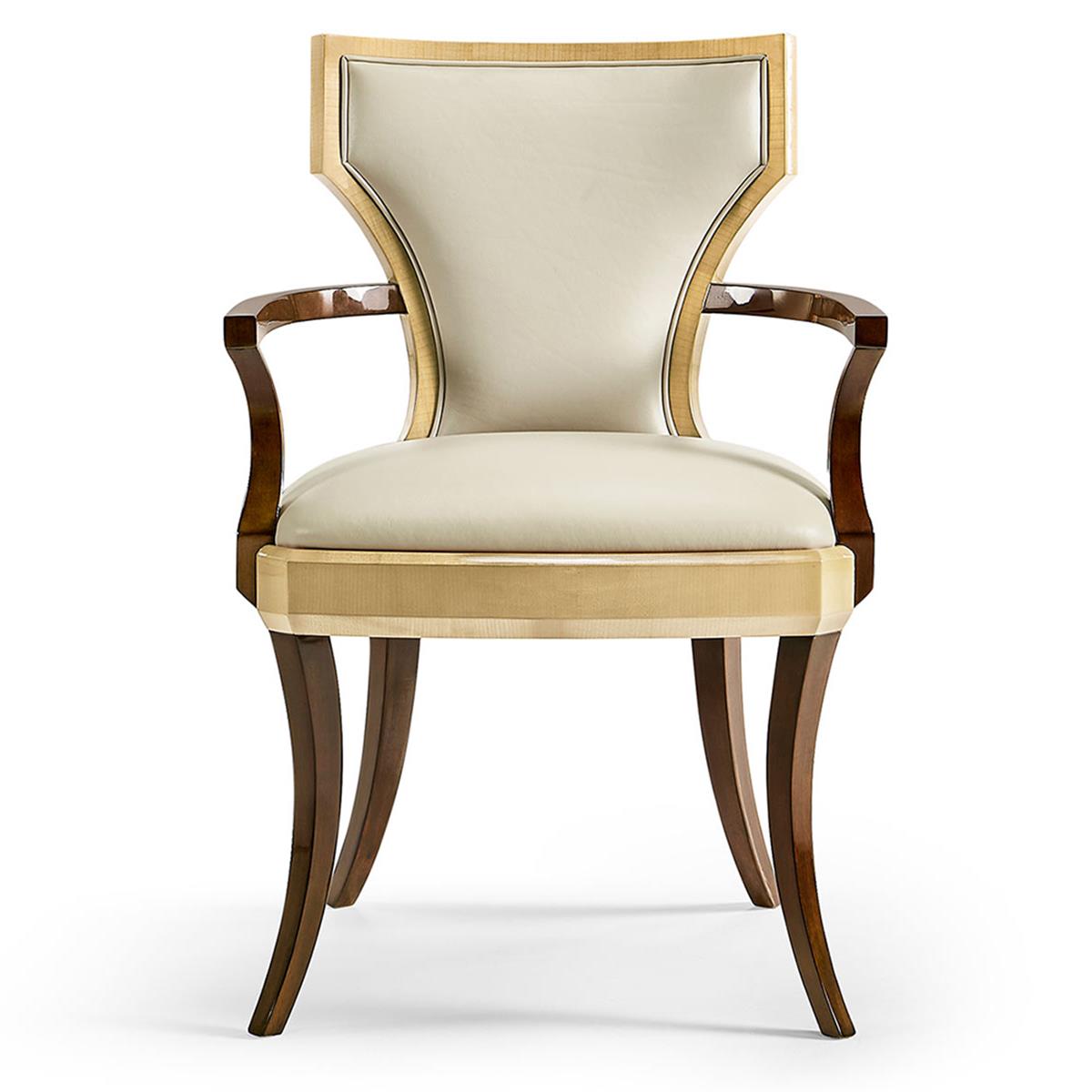 Full Back Art Deco Champagne Yemek Sandalyesi