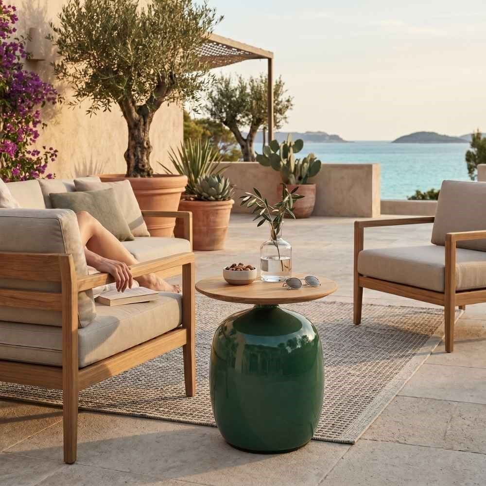 Gloster Blow Emerald Alçak Yan Bahçe Sehpası