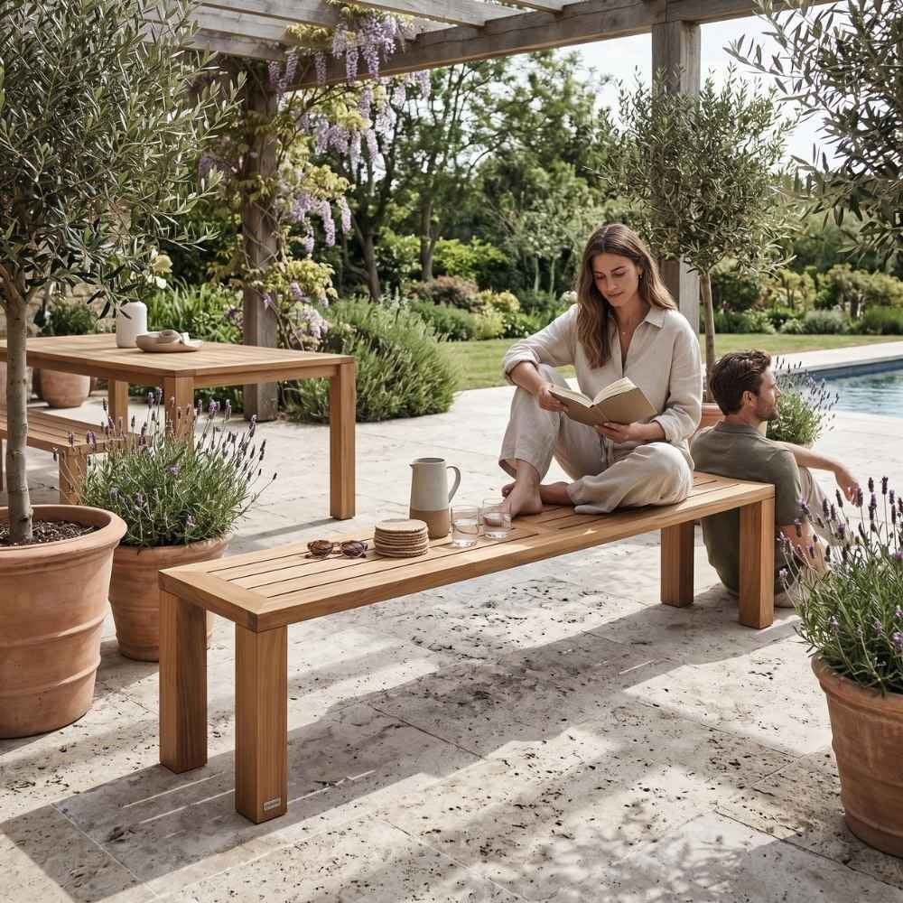 Gloster Square Teak Bench