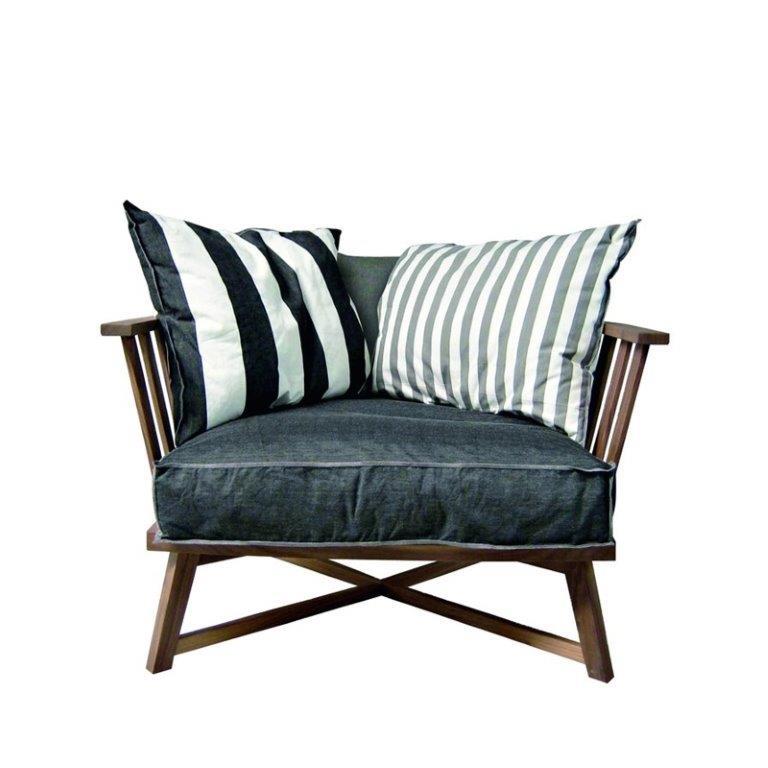 Gray 07 Tekli Koltuk – İskelet: American Walnut – Fabric Cat:C Antracite – 95x74xh60 cm