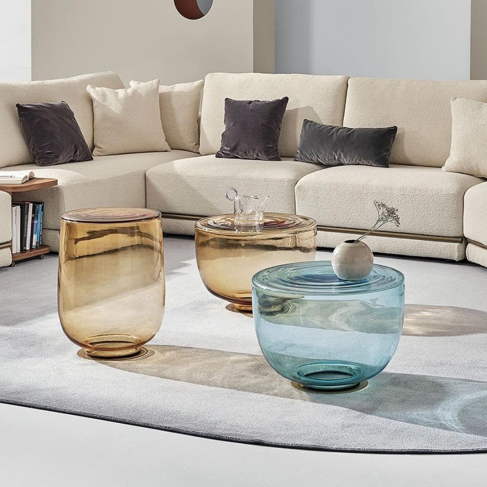 H2O Orta Sehpa (58)-Frame Lacquered Dark Brass (M028)-Ambra (V006)