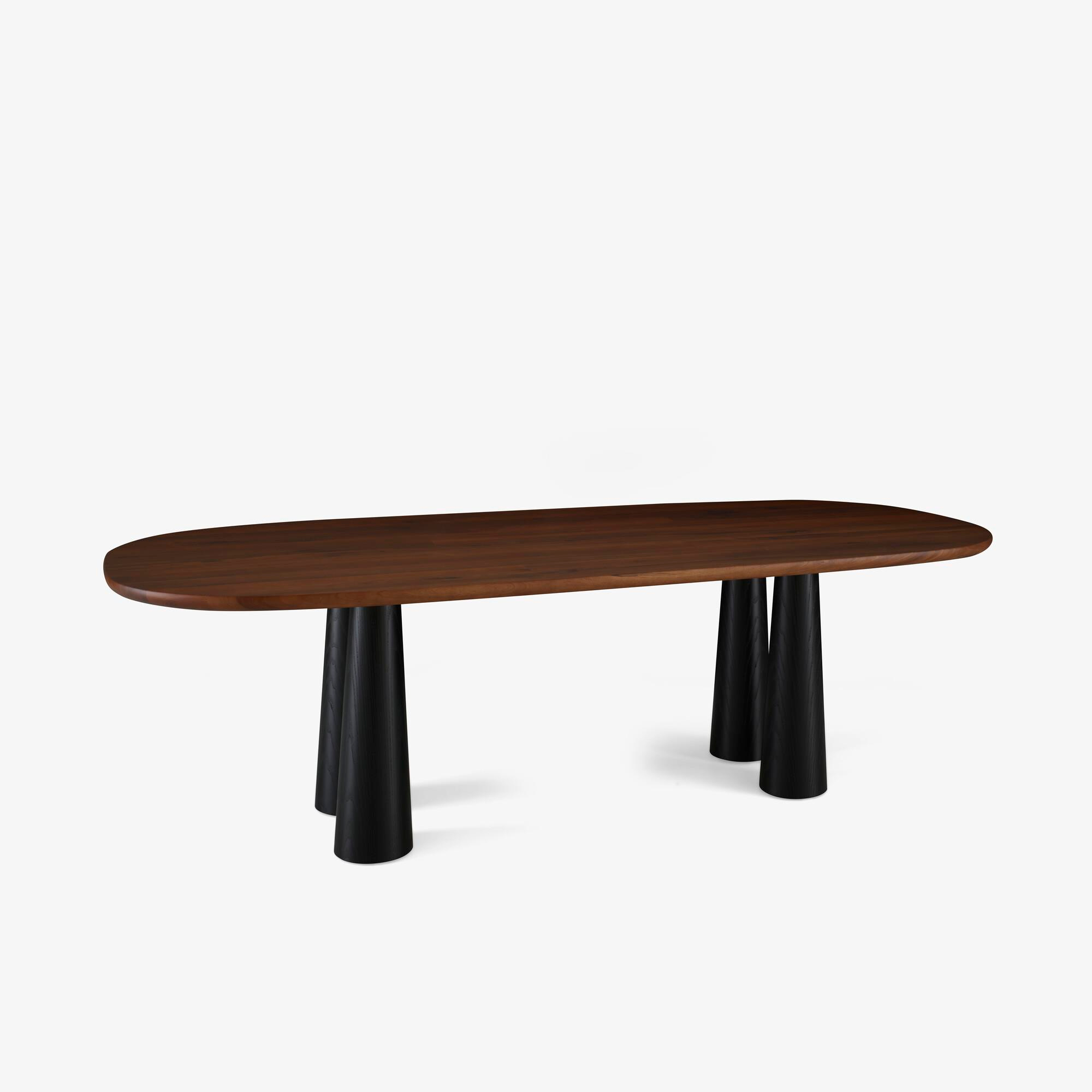 Hashira Yemek Masası - Walnut - Black Stained Ash