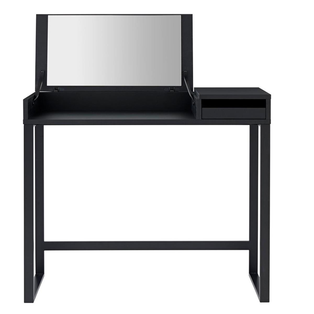 Hellobye Konsol/Makyaj/Tuvalet Masası - Black Staıned Ash veneer-Black Lacquered Steel Structure