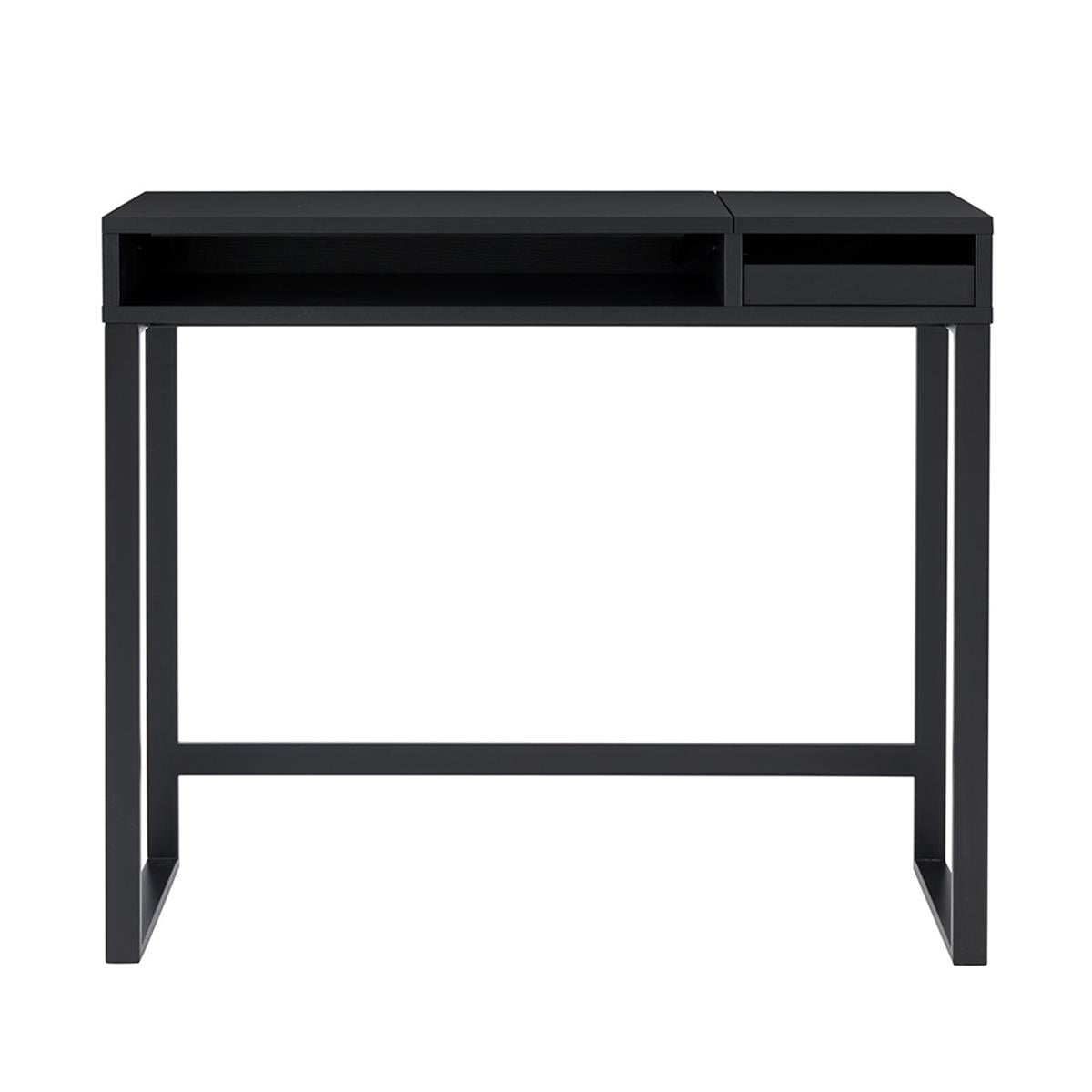 Hellobye Konsol/Makyaj/Tuvalet Masası - Black Staıned Ash veneer-Black Lacquered Steel Structure