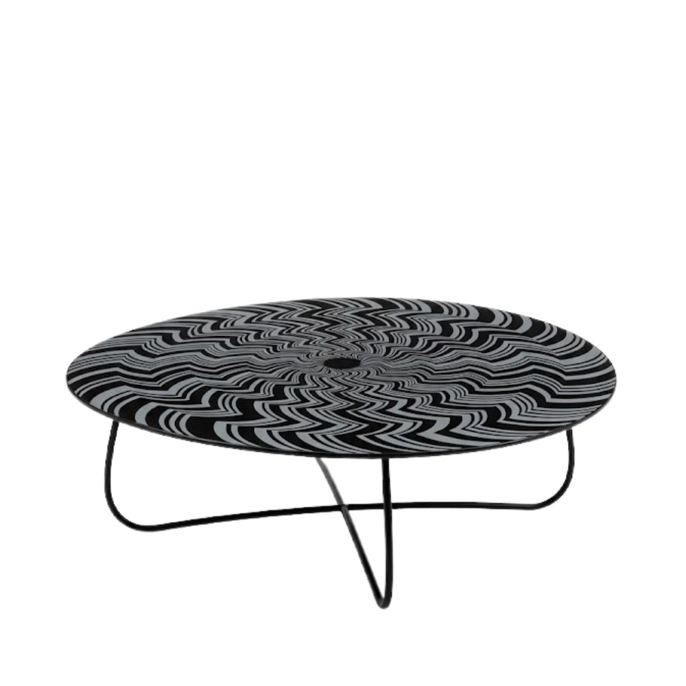 Holly Orta Sehpa D: 99 Cm Siyah Beyaz Alacalı