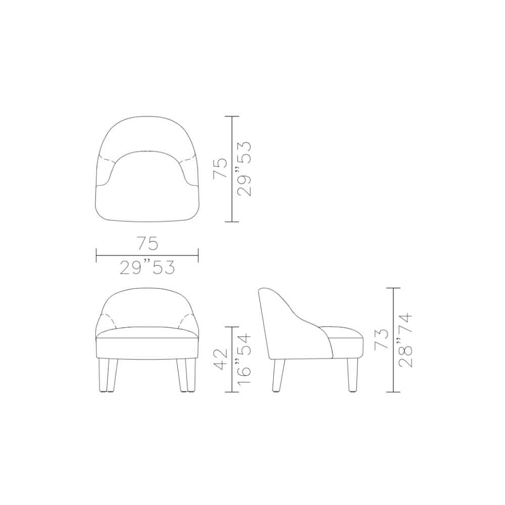 İda Tekli Koltuk-Frame Oak Black - Fabric Narvic 01 (Luxury)-Ahşap Ayak