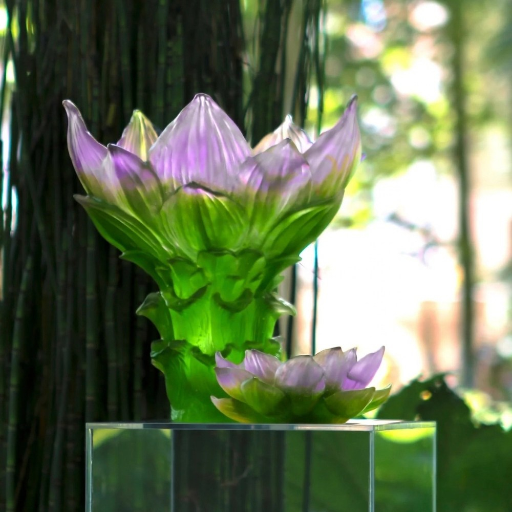 Jardin de Lotus Çiçek Obje - Green Pink