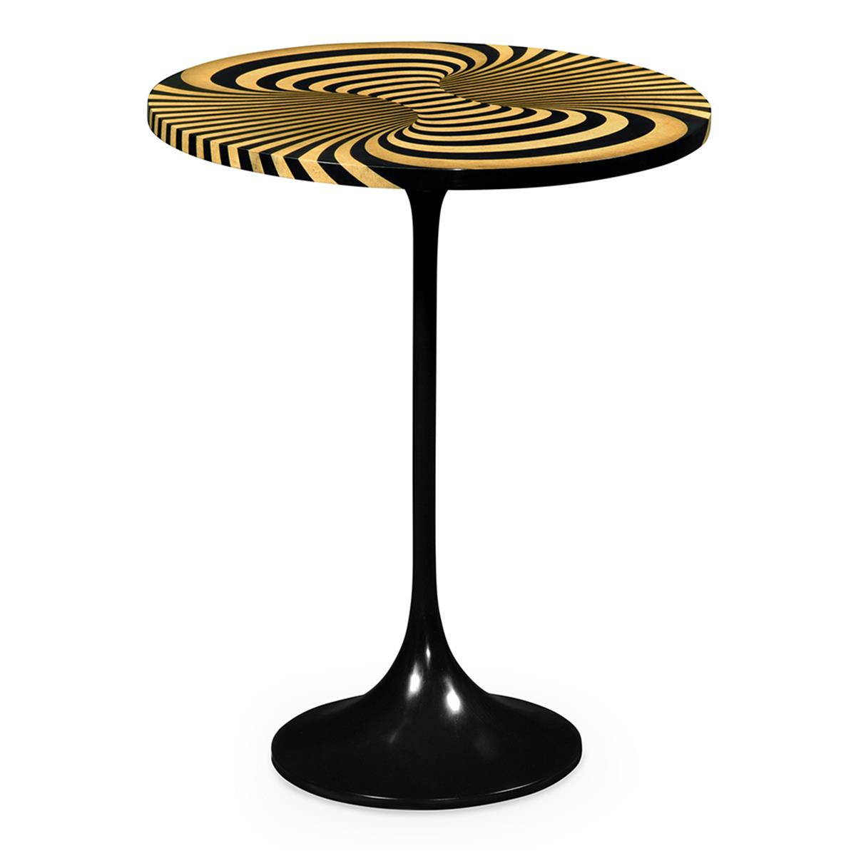 Jc Modern - Op Art Yuvarlak Yan Sehpa - Finish-Sat-04-1 (Bright Satinwood)