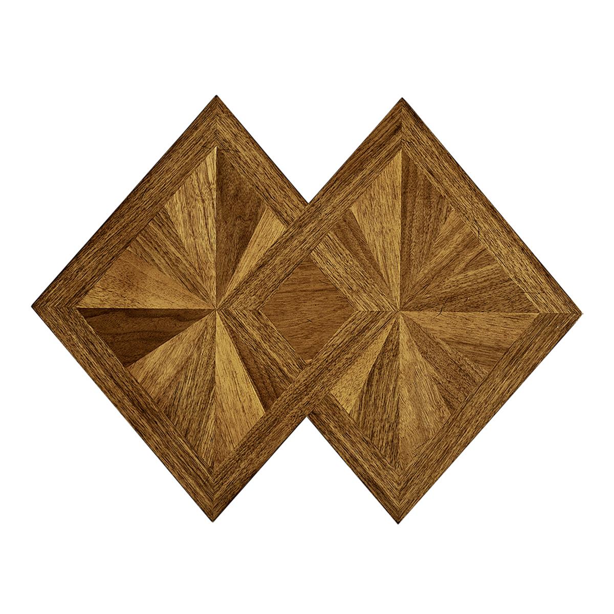 Jc Modern-Eclectic-Double Diamond Bookmatched  Yan Sehpa - Finish-Wal-26-1 (Light Golden Walnut)-Base Antique Brass