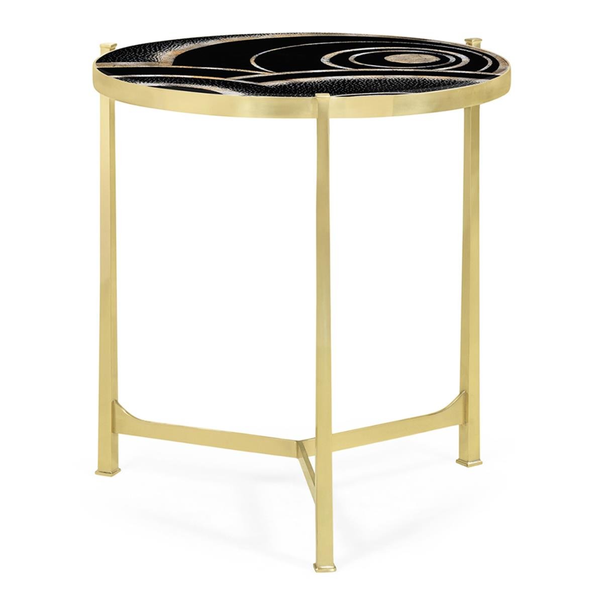 Jc Modern-Luxe Yan Sehpa-Large - Finish-Bra-05-2 (Polished Brass High Lustre) – Top Finish-Sgi-E103 (Moon Face Eggshell)