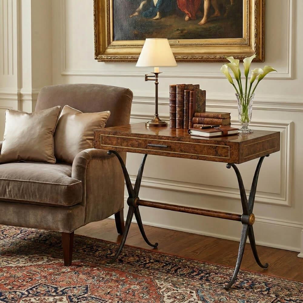 Jonathan Charles Anvil Walnut Side Table