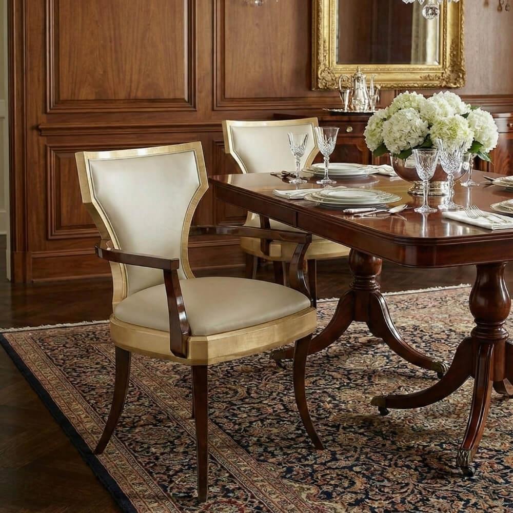 Jonathan Charles Art Deco Champagne Kollu Sandalye