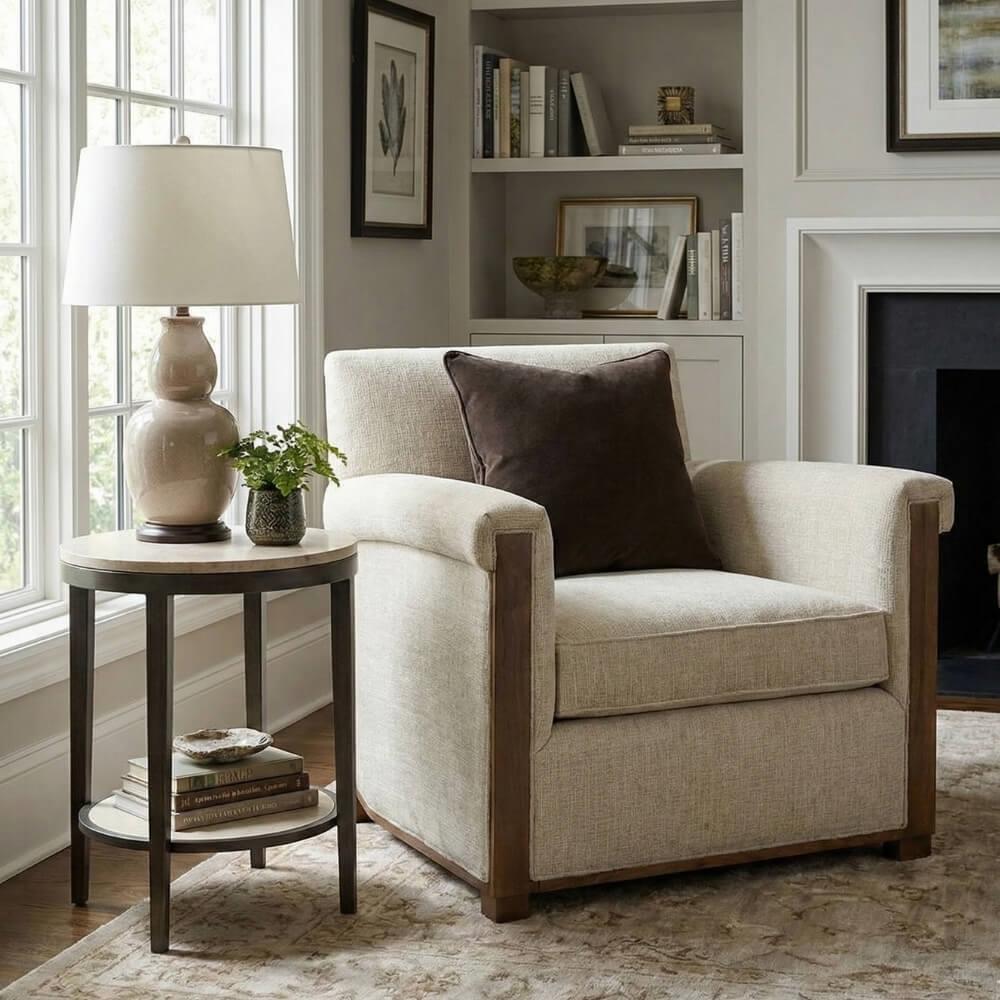 Jonathan Charles Barcelona Walnut Armchair
