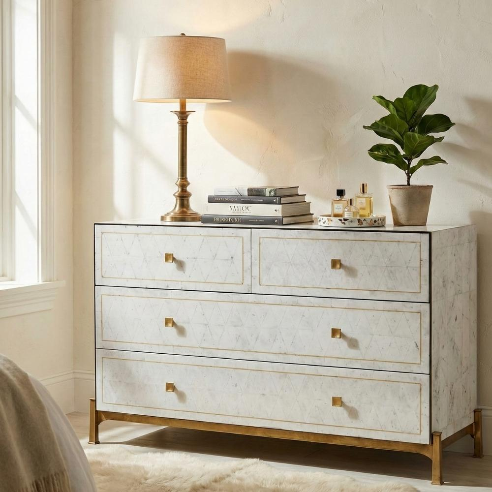 Jonathan Charles Jc Modern Luxe Silver Şifonyer