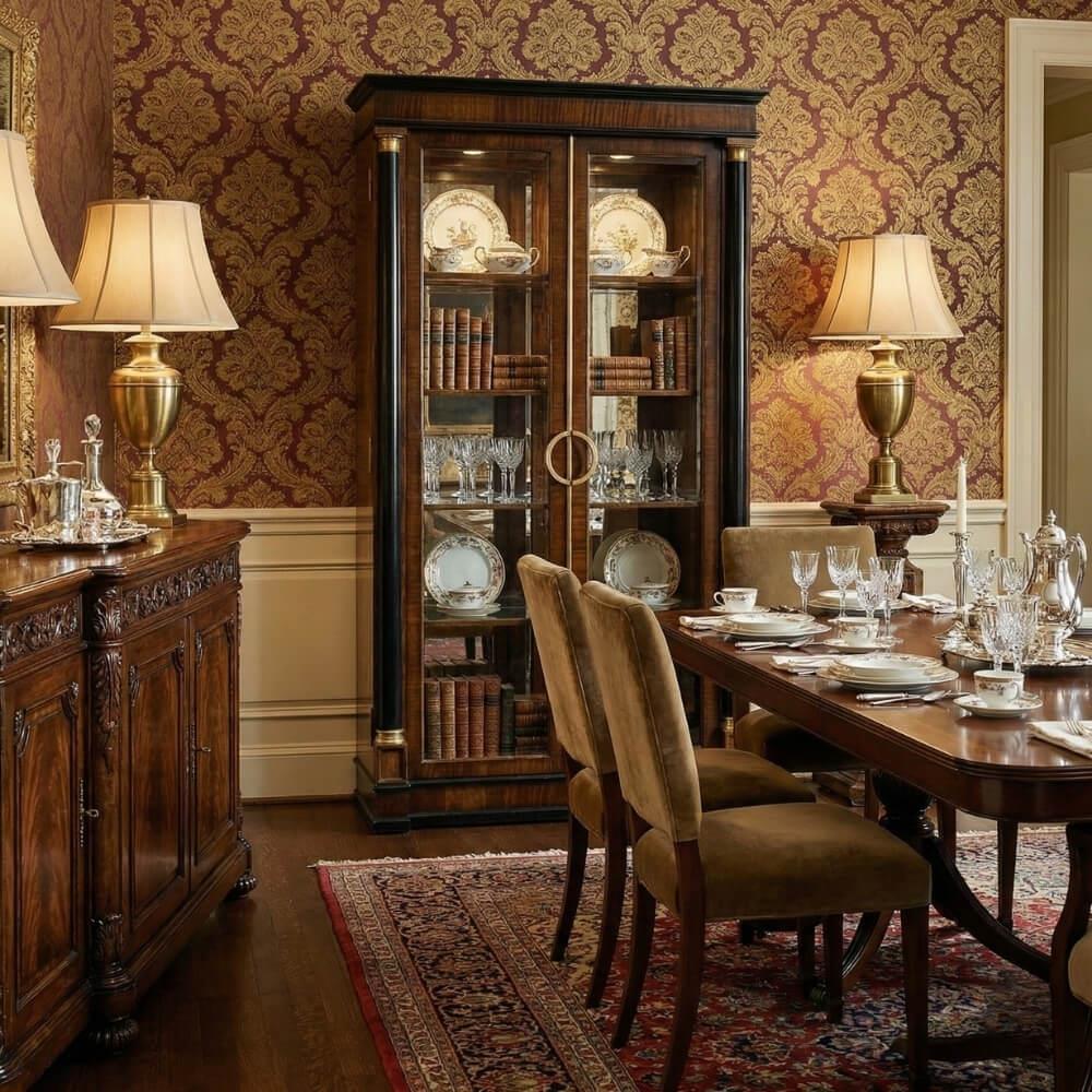 Jonathan Charles Knightsbridge Antique Mahogany Brown Vitrin