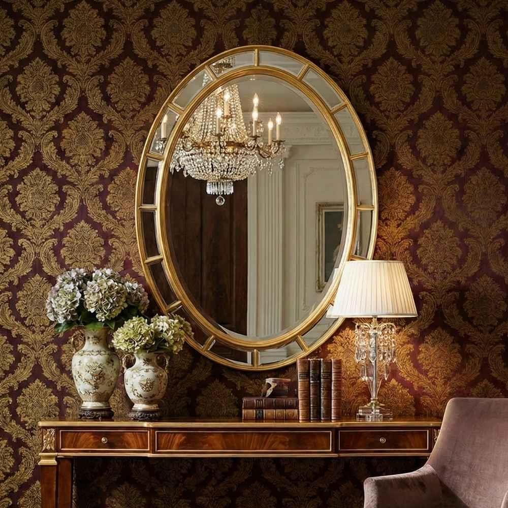 Jonathan Charles Versailles Gold Oval Mirror