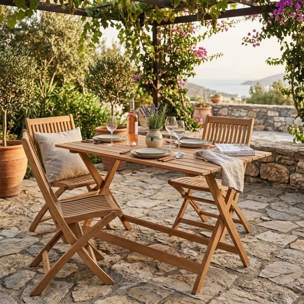 Kayu Teak Axis Katlanır Masa