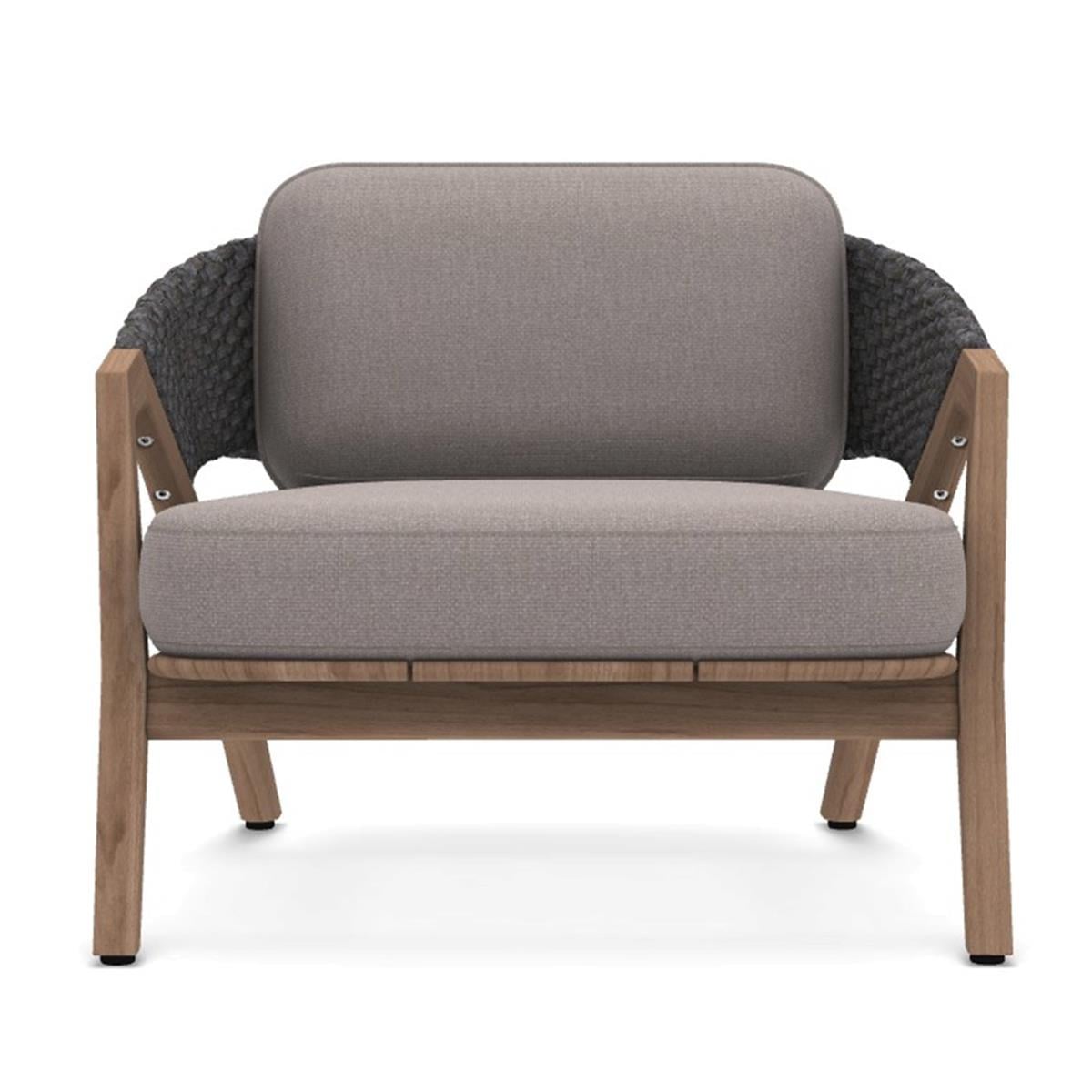 Knit Tekli Koltuk-Teak-Lava Grey-(Sunbrella Minder Dahil)