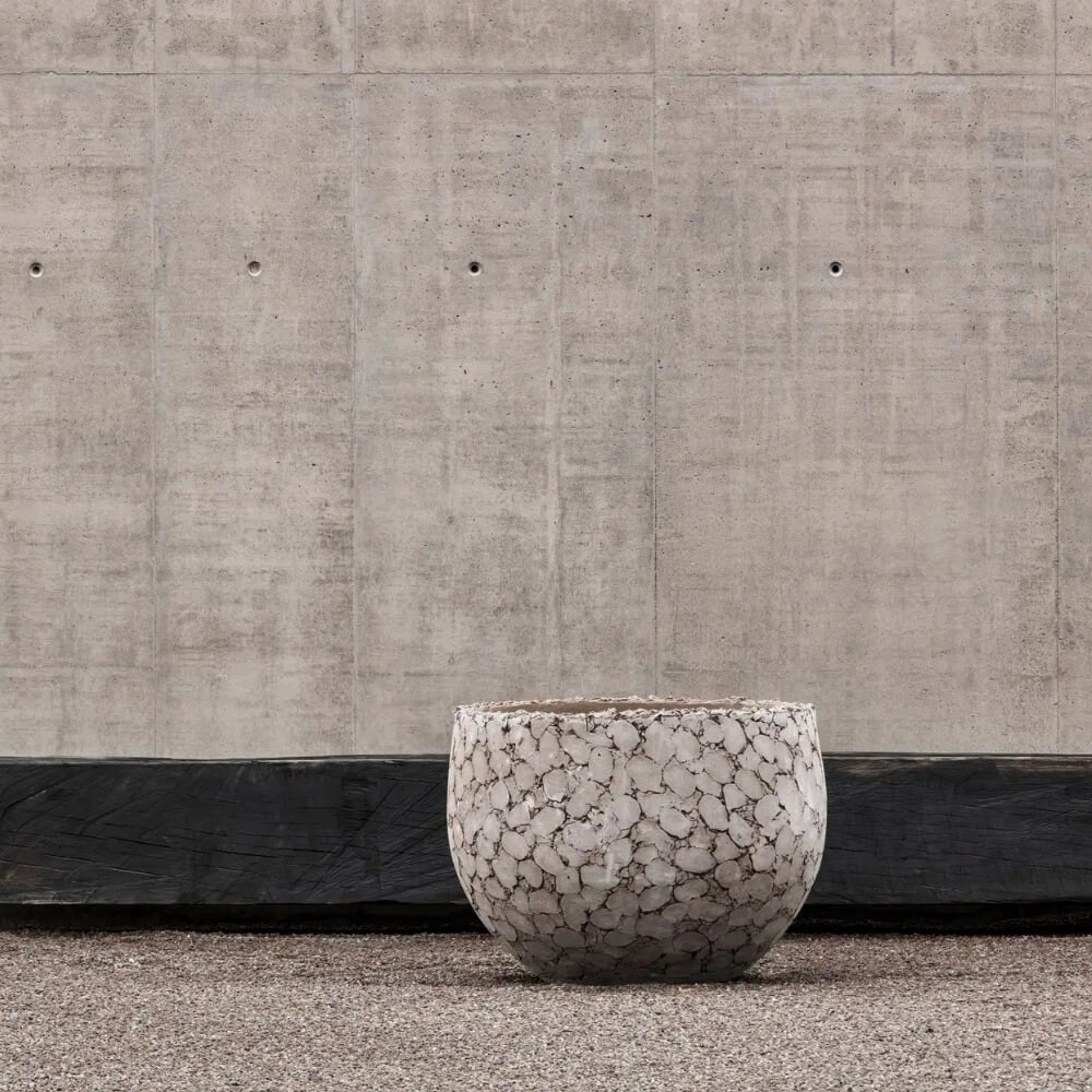 Lava Pot Saksı (50)-Natural White