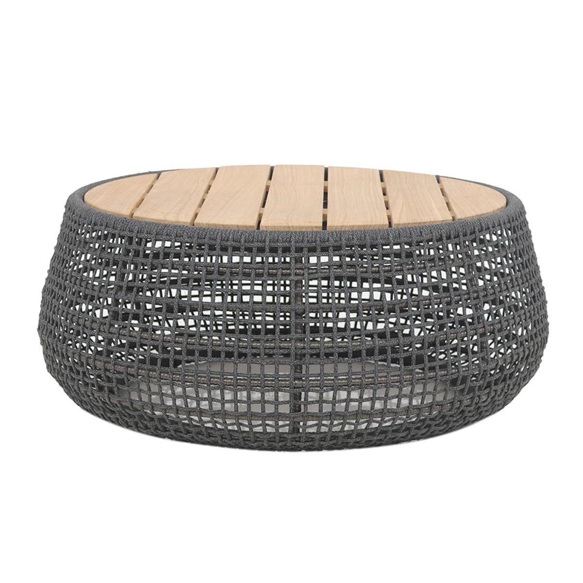 Leon Orta Sehpa Aluminium Frame - Teak Tabla - Rope PP flat 5 mm