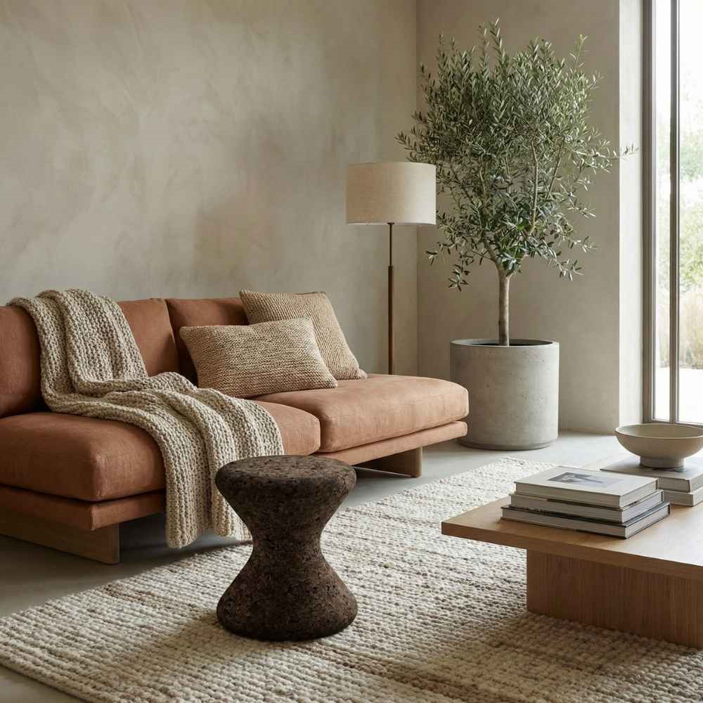 Ligne Roset Bob Natural Cork Side Table