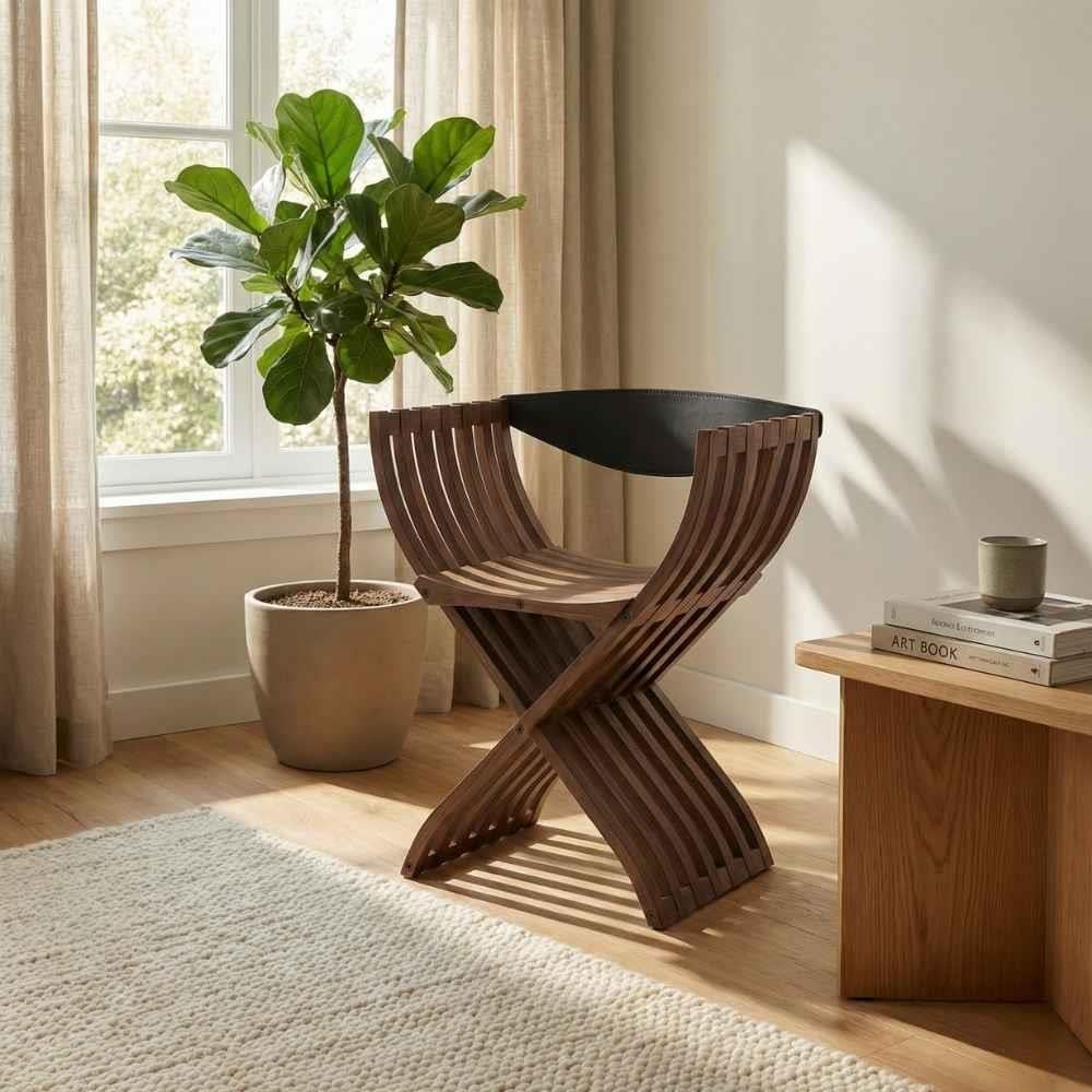 Ligne Roset Curule Walnut Chair
