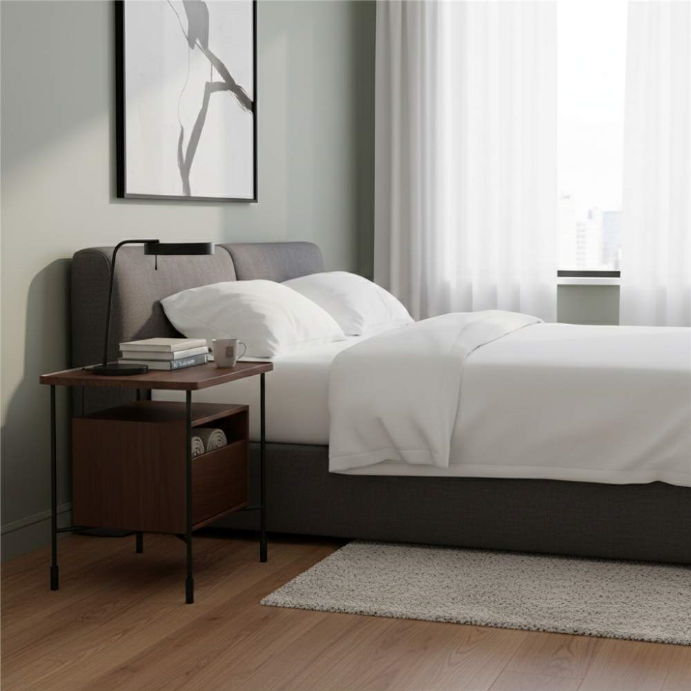 Ligne Roset Passepartout Dark Walnut Nightstand / Chest of Drawers