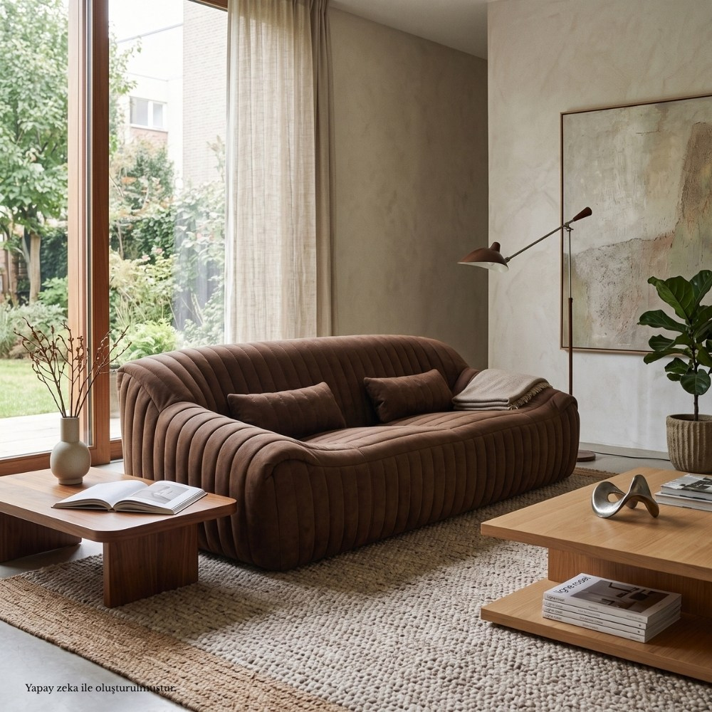Ligne Roset Sandra Alcantara Brown Large Kanepe