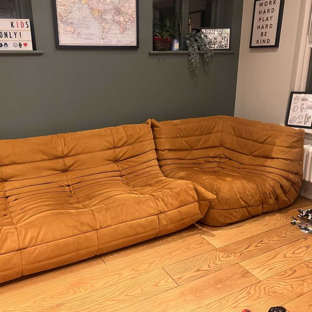 Ligne Roset Togo Dark Camel Corner Seat
