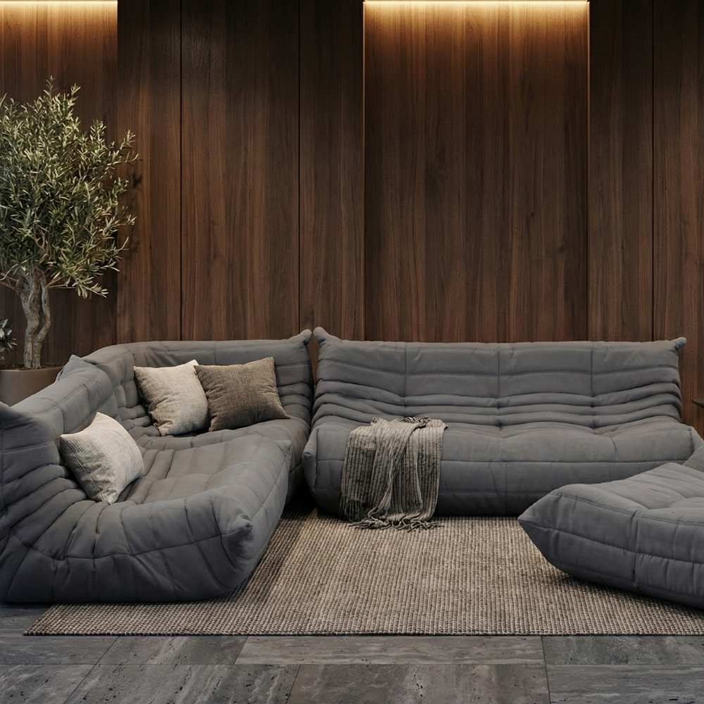 Ligne Roset Togo Small Dark Grey İkili Kanepe