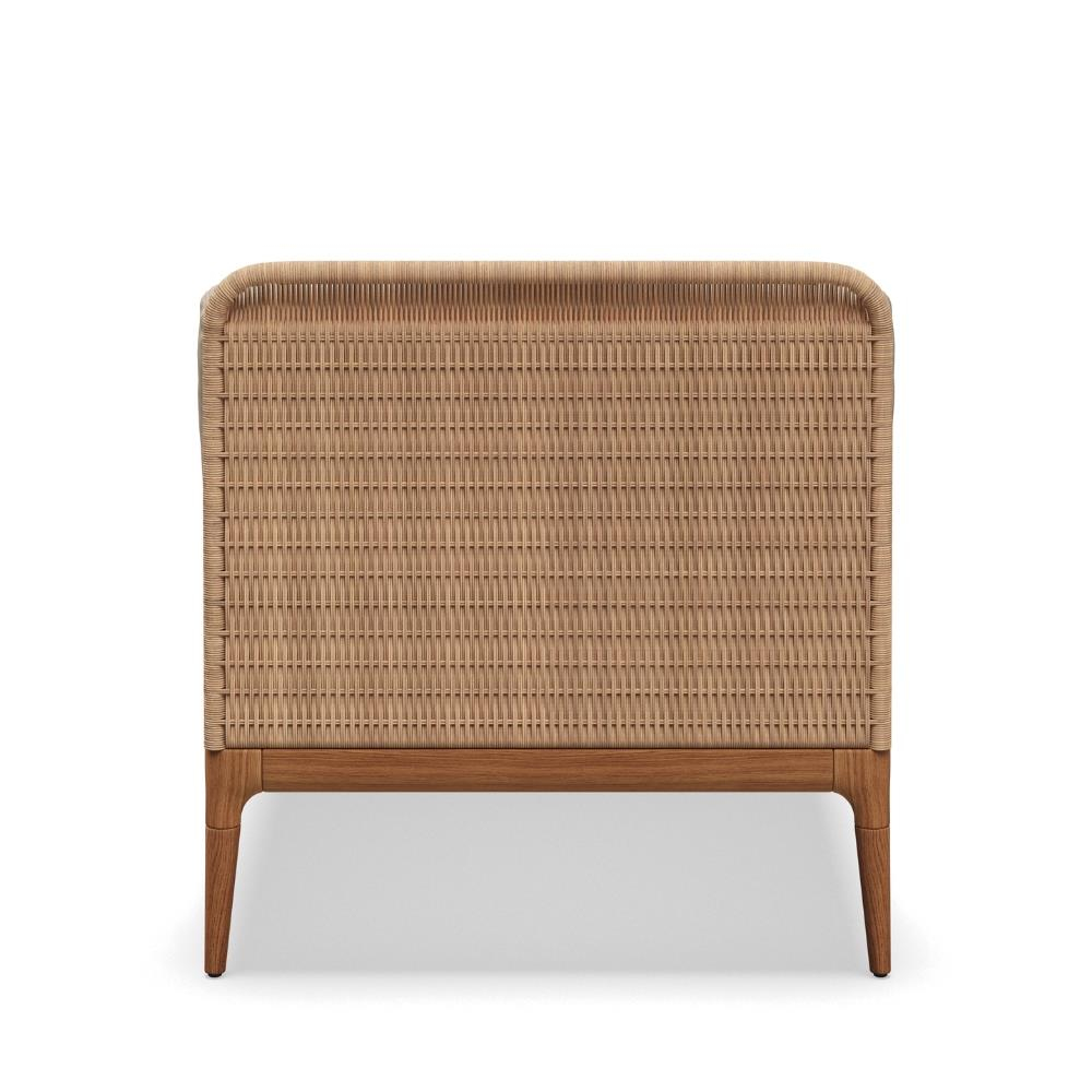 Lima Alçak Sırtlı Orta Modül Koltuk-Natural Teak-Wheat Wicker (Sunbrella Minder Dahil)