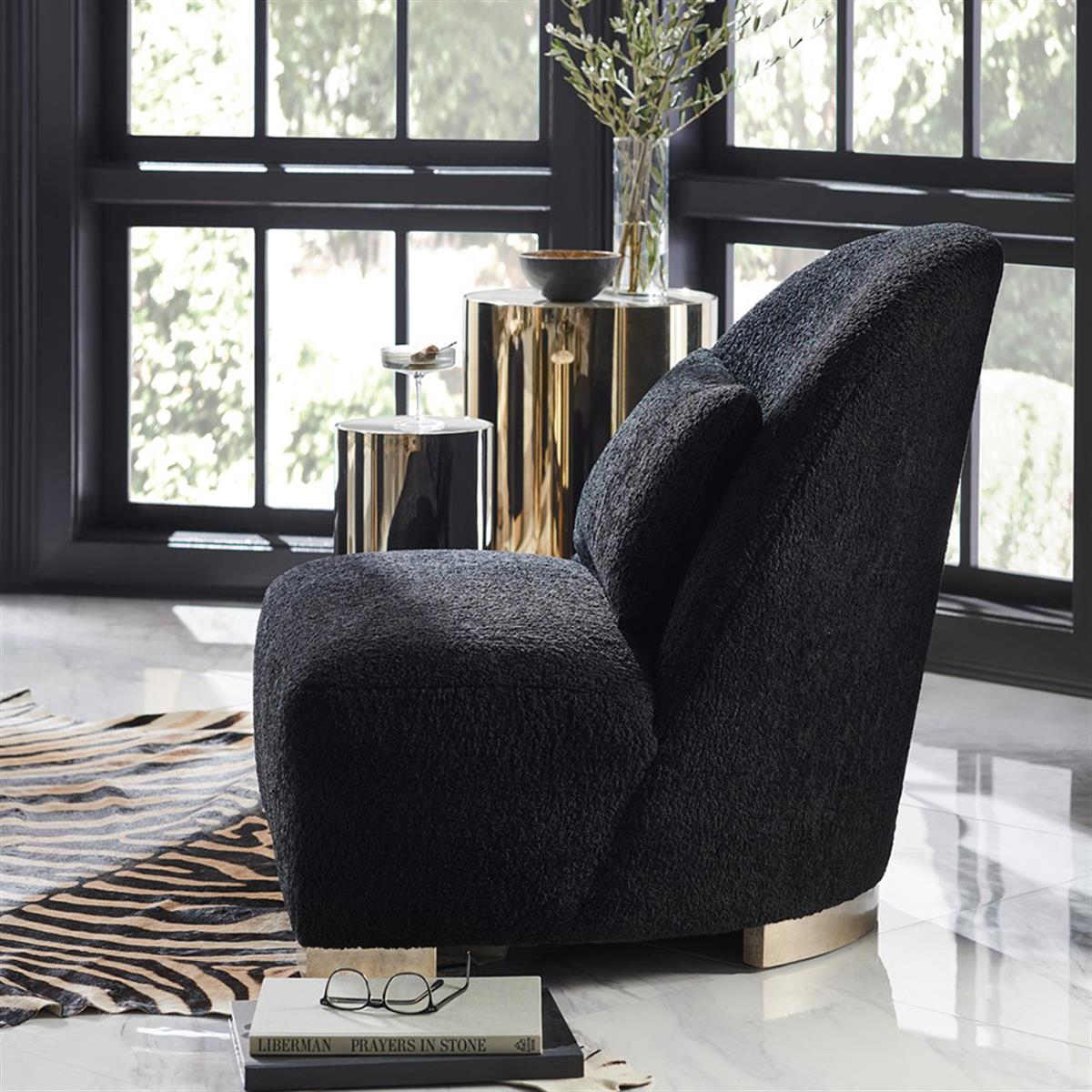 Lounge Act Tekli Koltuk-Finish Dusty Silver