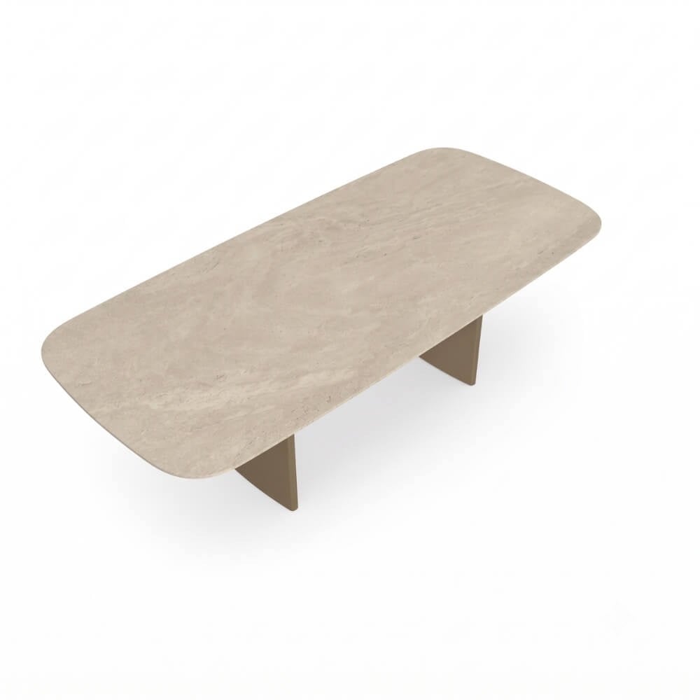 Lucca Yemek Masası - Frame Linen - Top Ceramic Sabbia-240 cm