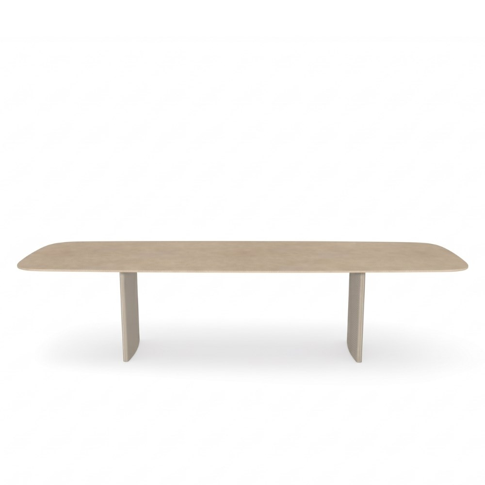 Lucca Yemek Masası - Frame Linen - Top Ceramic Sabbia