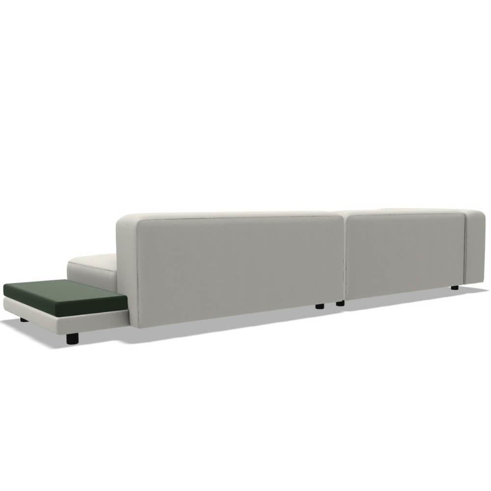 Max İkili Kanepe (165) - Masalı Kanepe (195) Glossy Lacquer Topforest -Fabric Mestre 01 (Silver)