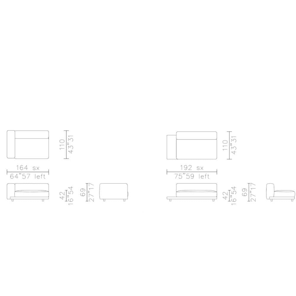 Max İkili Kanepe (165) - Masalı Kanepe (195) Glossy Lacquer Topforest -Fabric Mestre 01 (Silver)
