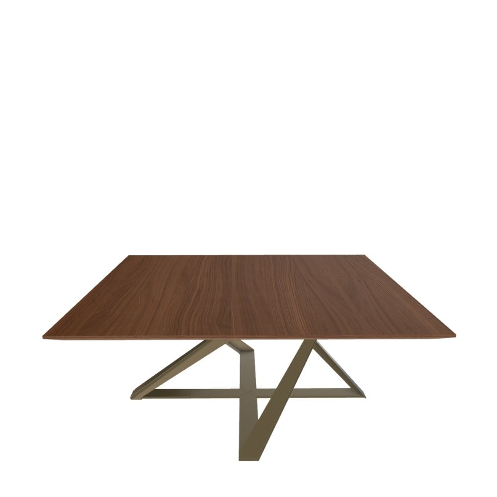 Millenium Orta Sehpa-Frame Aged Brass (M328)-Top Veneer Walnut