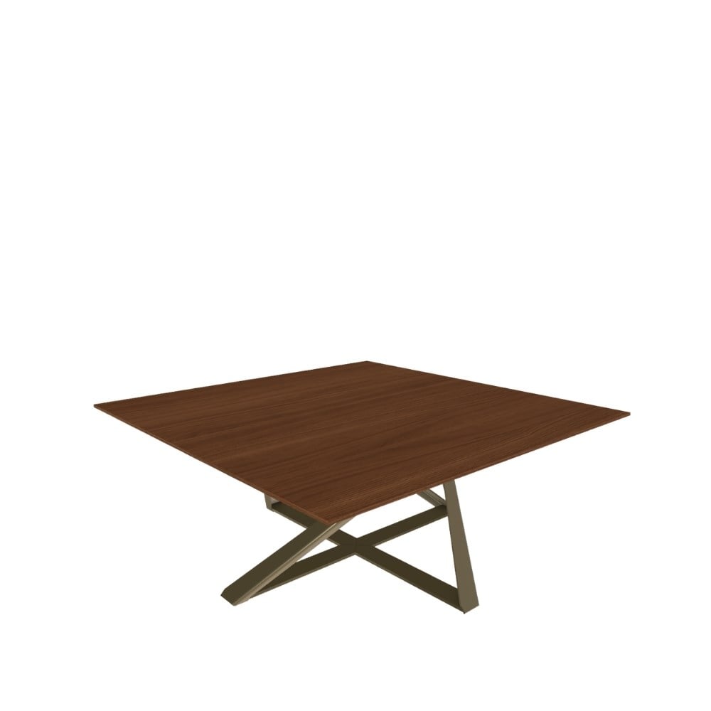 Millenium Orta Sehpa-Frame Aged Brass (M328)-Top Veneer Walnut