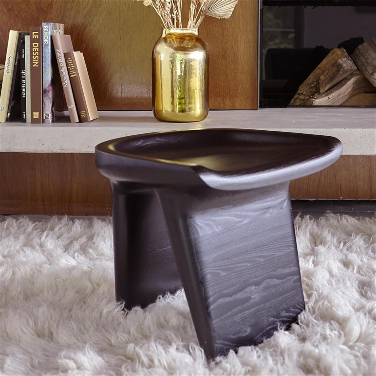 Monolog Tabure-Natural Varnished Solid Black-Stained Ash