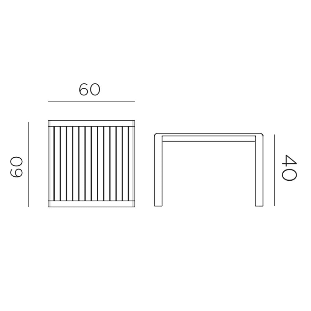 Nardi Aria 60 Square White Coffee Table