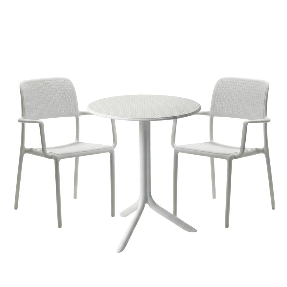 Nardi Bora Step Bianco Armchair Table Set