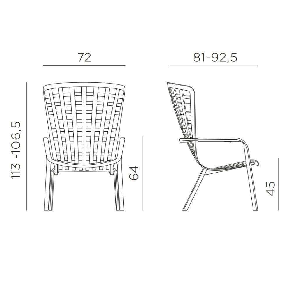 Nardi Folio Step Anthracite Koltuk Puf Masa Takımı